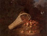 unknow artist, A wooded landscape with sirawberries spilling from an overturned basket
